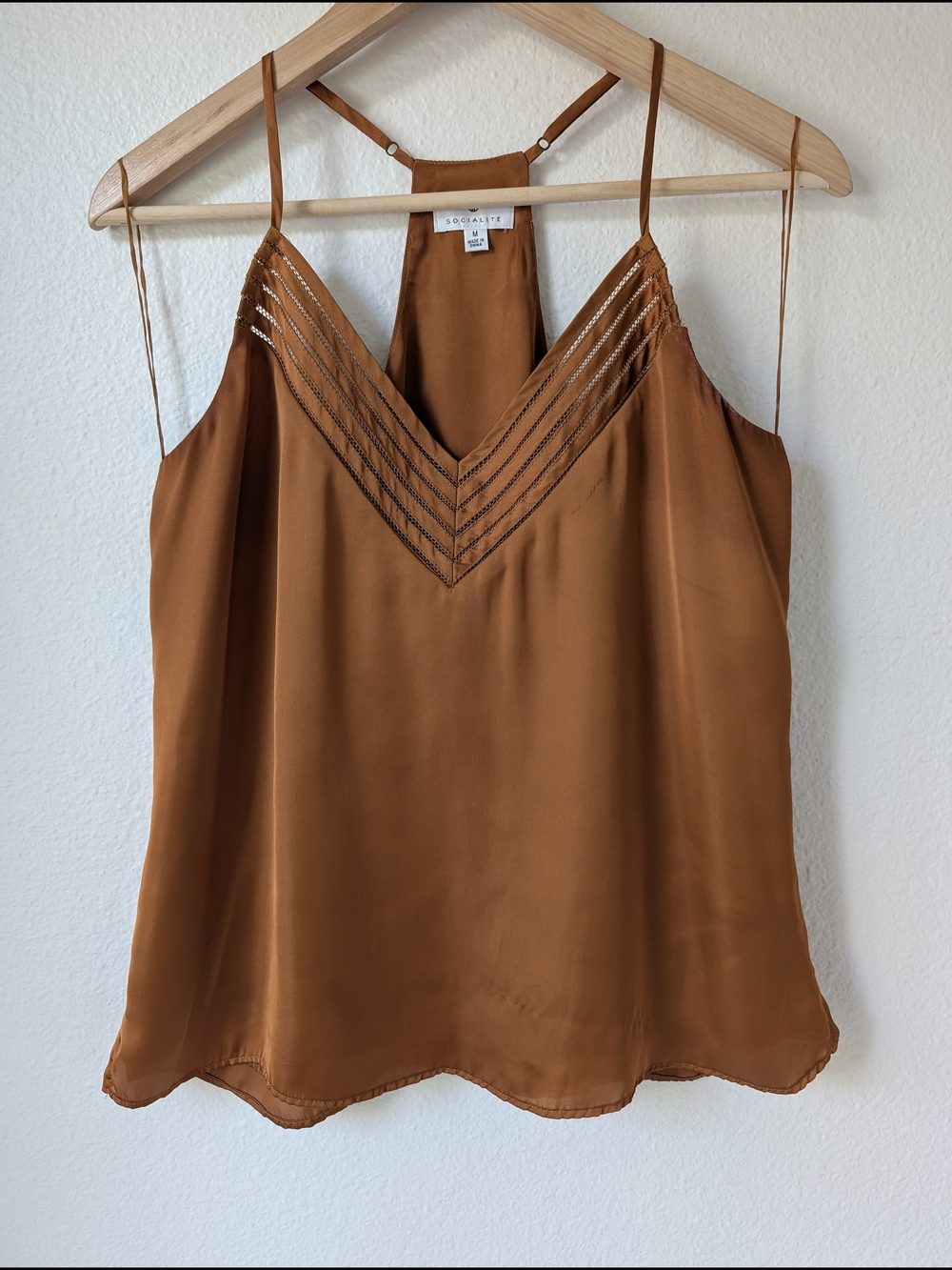 Socialite Rust Satin V-Neck Cami